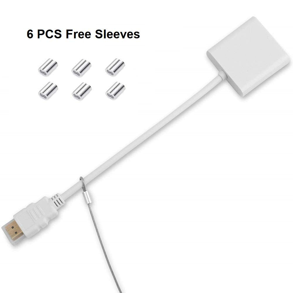 Cable Adapter Tether 20 Pack, 12 inch Universal Adjustable Security Wire Tether with Nylon Coating W40424