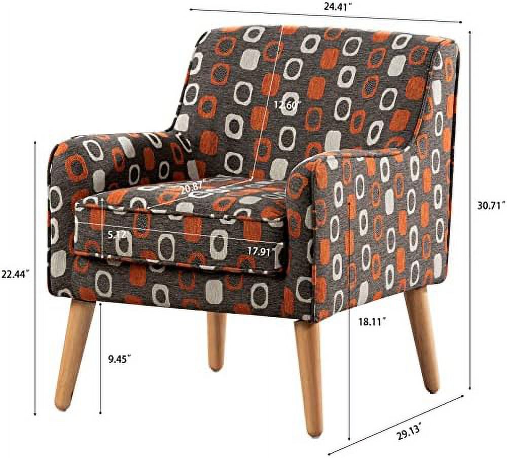 Grey Pattern Linen Fabric Accent Chair F82798