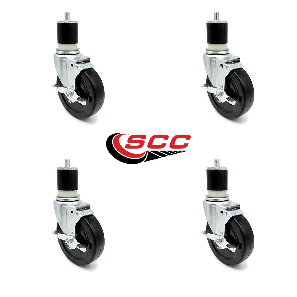 5x22 x 1.25 Hard Rubber Wheel Swivel Casters Q83552