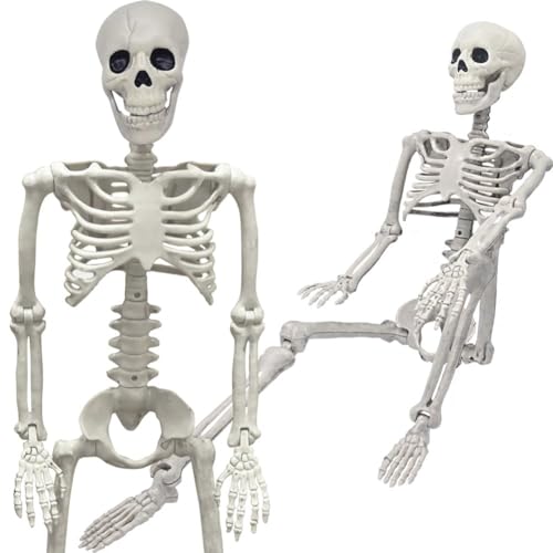 5.4Ft Posable Life Size Skeleton with Glowing Eyes N847