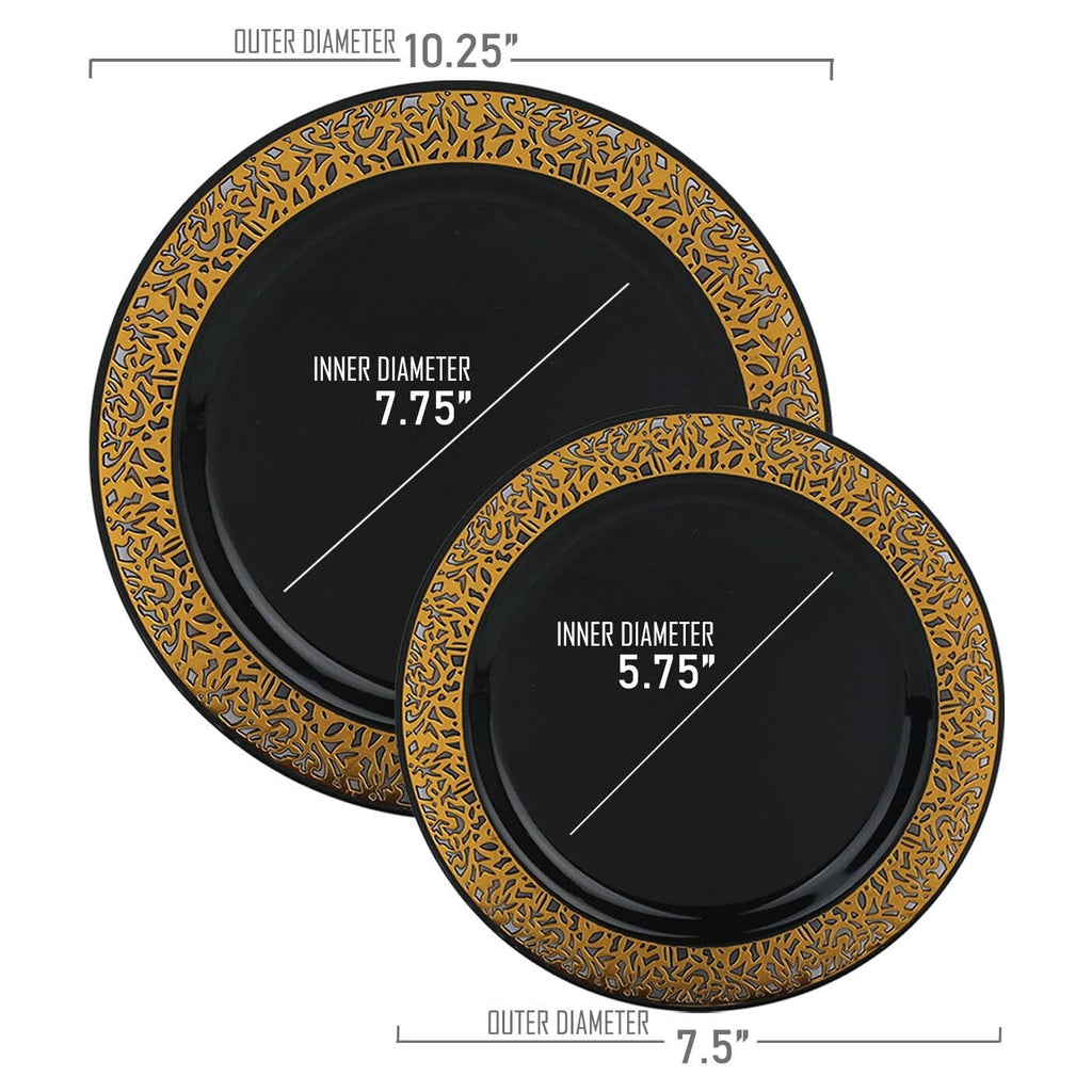White with Gold Rim Disposable Plastic Salad Plates, 120 Pcs T80550