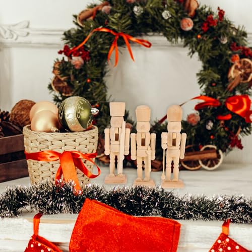 3 Pcs Wooden Nutcracker Christmas Decor Y5909