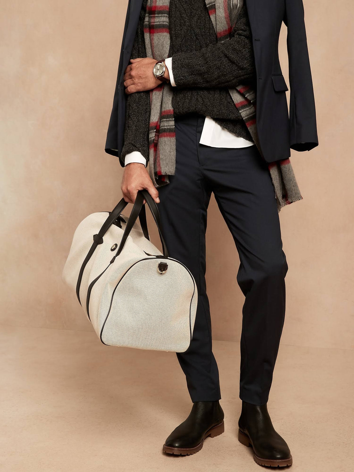 Navy Slim Italian Wool Suit Pant J260262