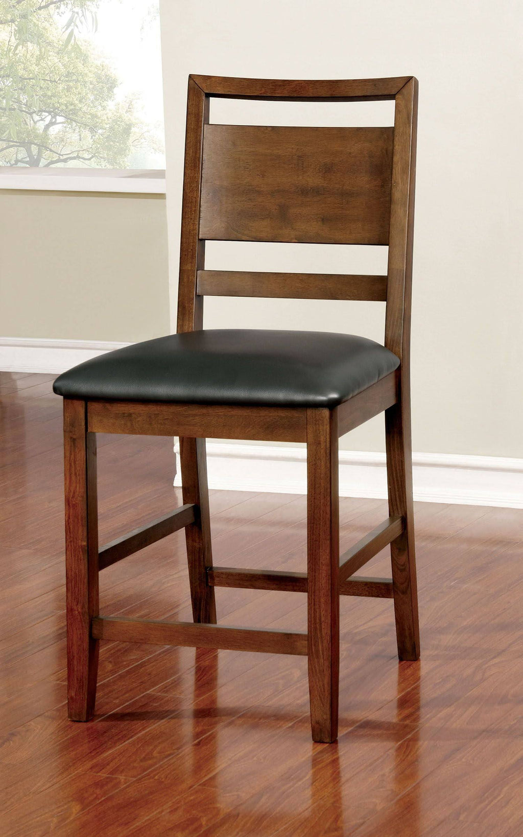 Dark Oak Counter Height Chair Set of 2 P57577