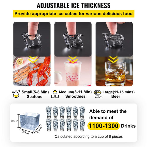 110V Commercial Ice Maker 440lbs/24H Stainless Steel N744402