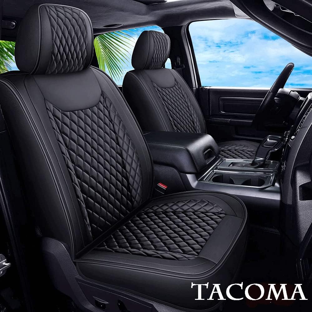 Black Waterproof Faux Leather Full Set Seat Covers L77332