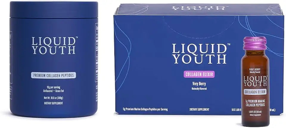 Collagen Peptides Powder & Liquid Collagen Shots Type I & III 40 Servings M487