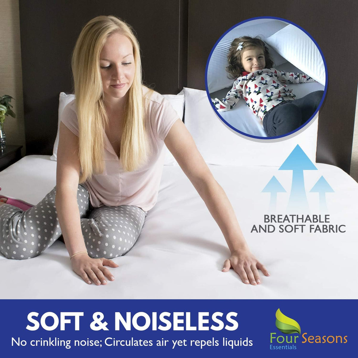 Waterproof Zippered Mattress Protector Encasement Pack of 2 F887