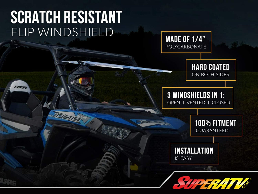 Heavy-Duty Scratch Resistant Flip Windshield H661949