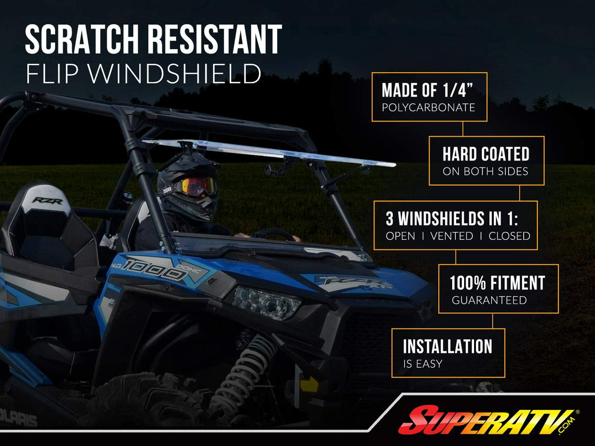 Heavy-Duty Scratch Resistant Flip Windshield H661949
