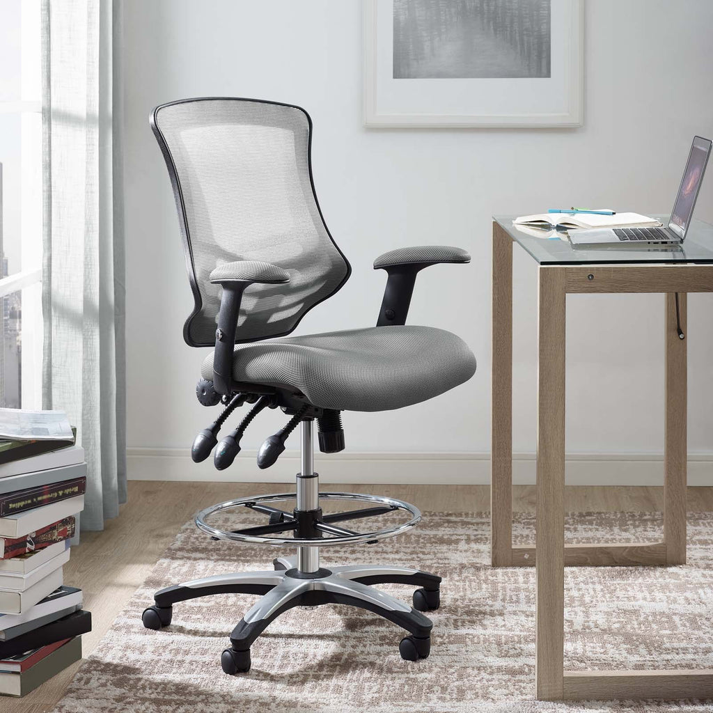 Gray Mesh Drafting Chair U456