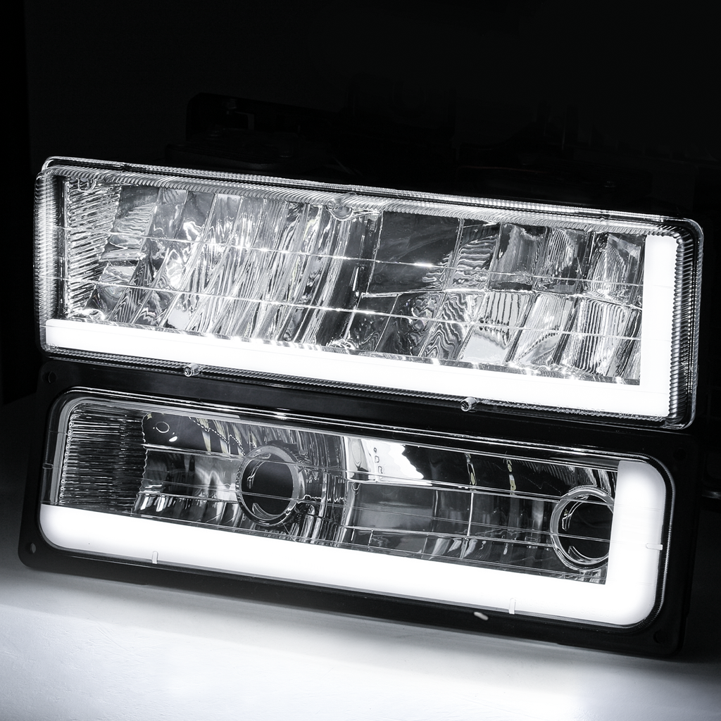 LED Tube Headlight Assembly with 6000K LED Bulbs C7447