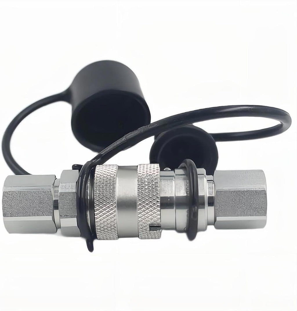 1/4 Flat Face Hydraulic Quick Connect Coupling Set with Black Dust Cap F8057