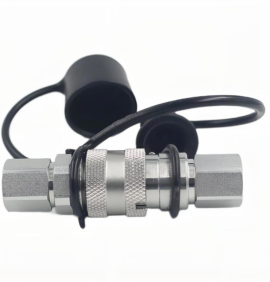 1/4 Flat Face Hydraulic Quick Connect Coupling Set with Black Dust Cap F8057