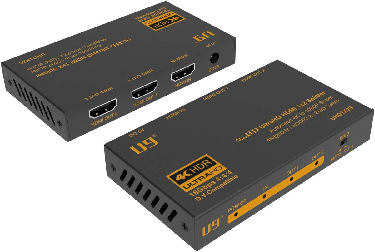1 in 4 Out HDMI 2.0 4K Splitter with 4K to 1080P Downscaler U778