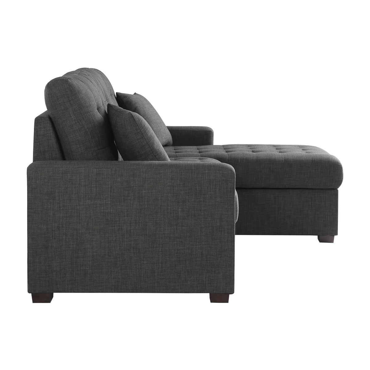 Dark Grey 2-Piece Sectional Sofa Sleeper with Right Chaise Q275
