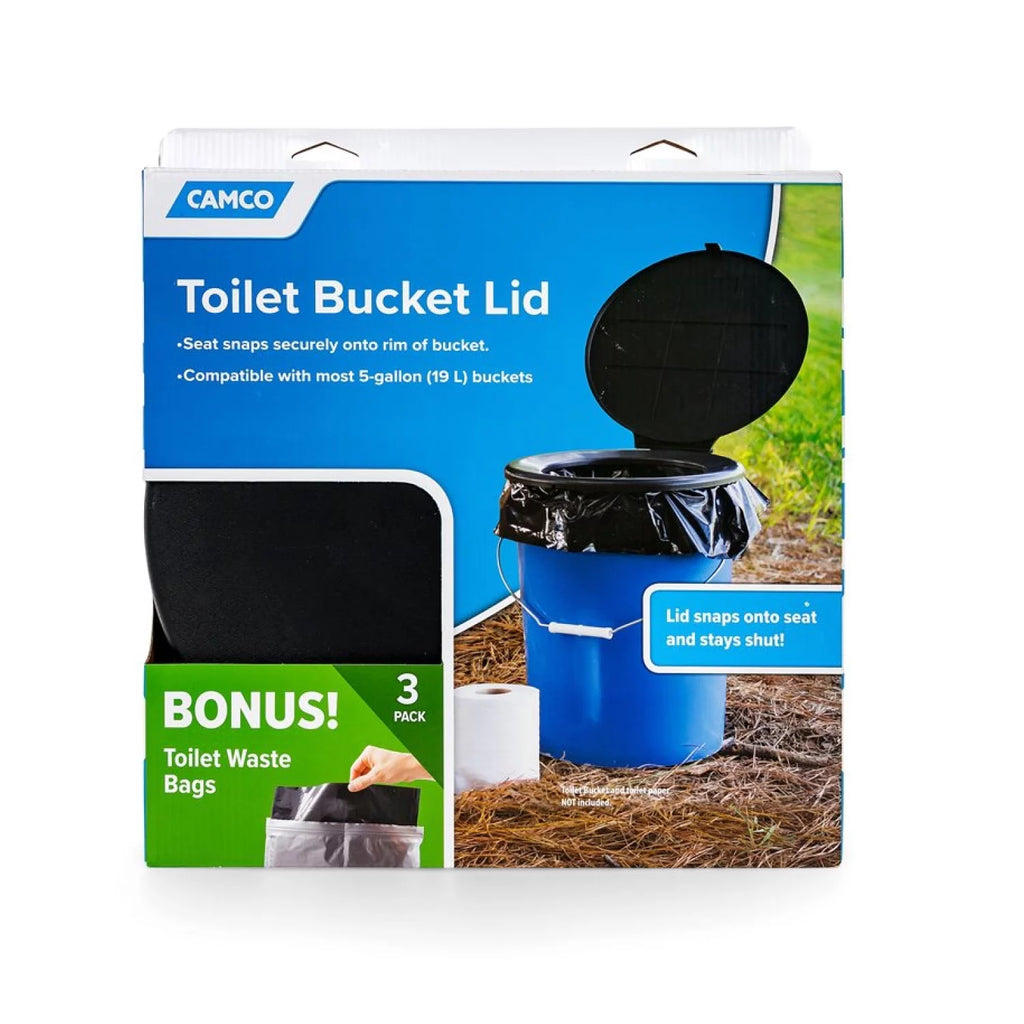 Black Bucket Toilet Seat with Lid P696846