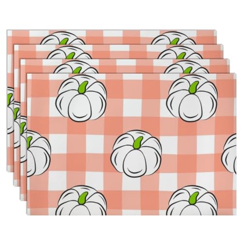 Faux Leather 12 X 18 Inchs Pink Gingham Placemat 6- Count T640