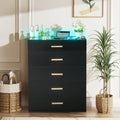 Black 5 Drawer Wood Dresser A48990