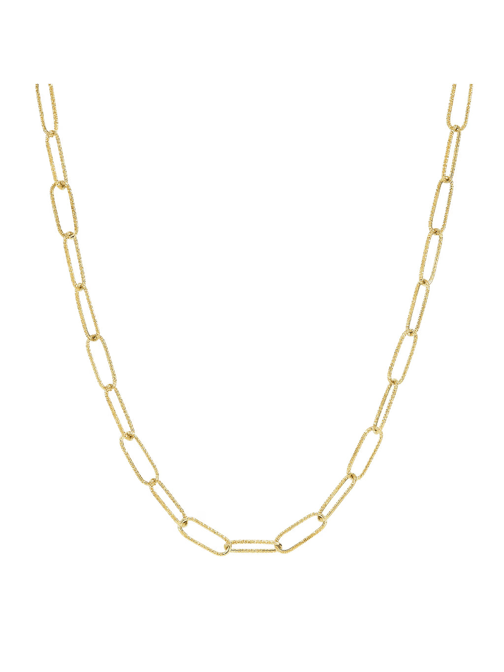 4.3mm Textured Paperclip Chain Necklace in 10kt Yellow Gold, 18" S563101