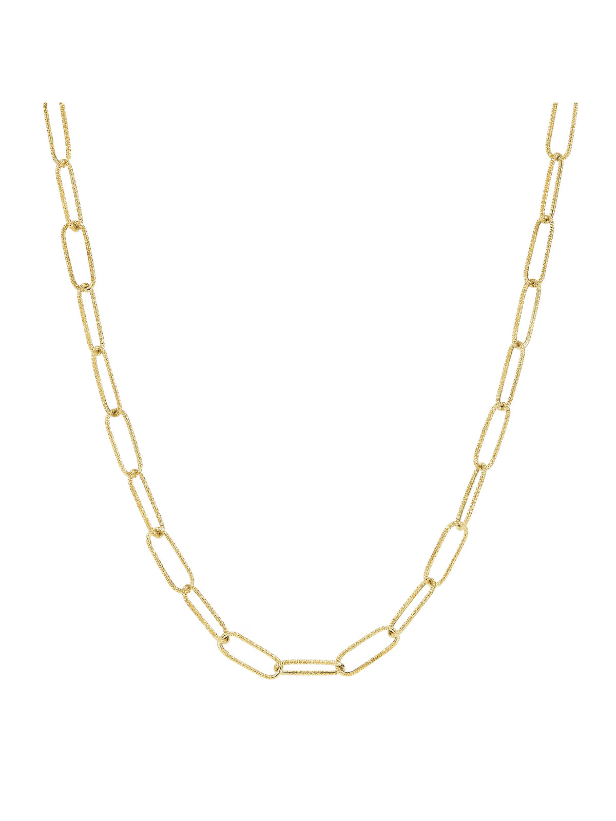 4.3mm Textured Paperclip Chain Necklace in 10kt Yellow Gold, 18" S563101