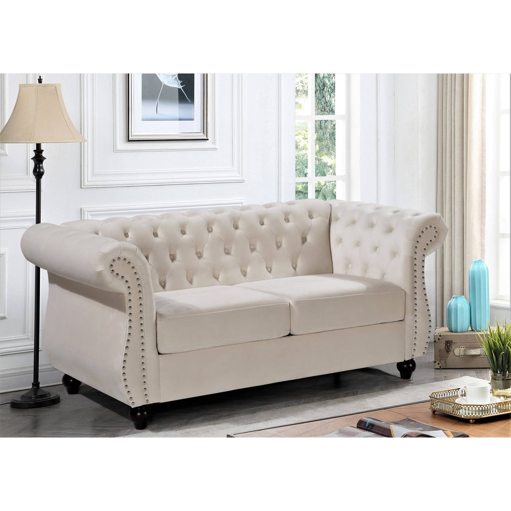 Pink Chesterfield Loveseat U393