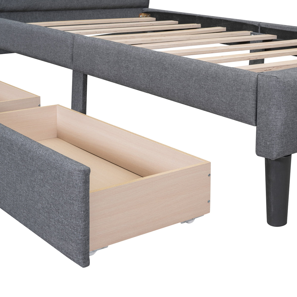 Twin Size Upholstered Platform Bed with 2 Storage Drawers O633801