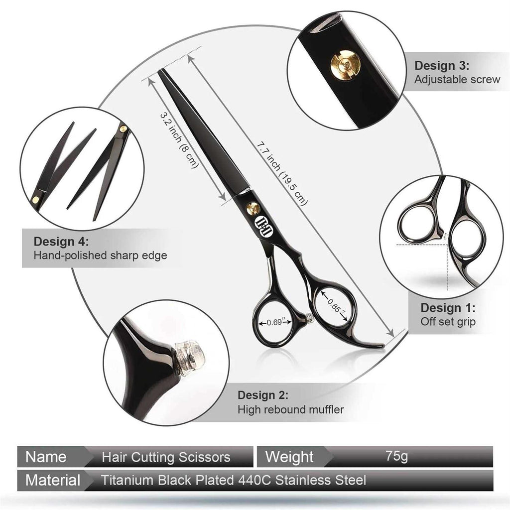 7 Inch Dog Grooming Scissors Kit with Curved Scissors Z67481