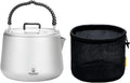 Titanium Camping Kettle with Lid Folding Bail Handle 1200ml J88465