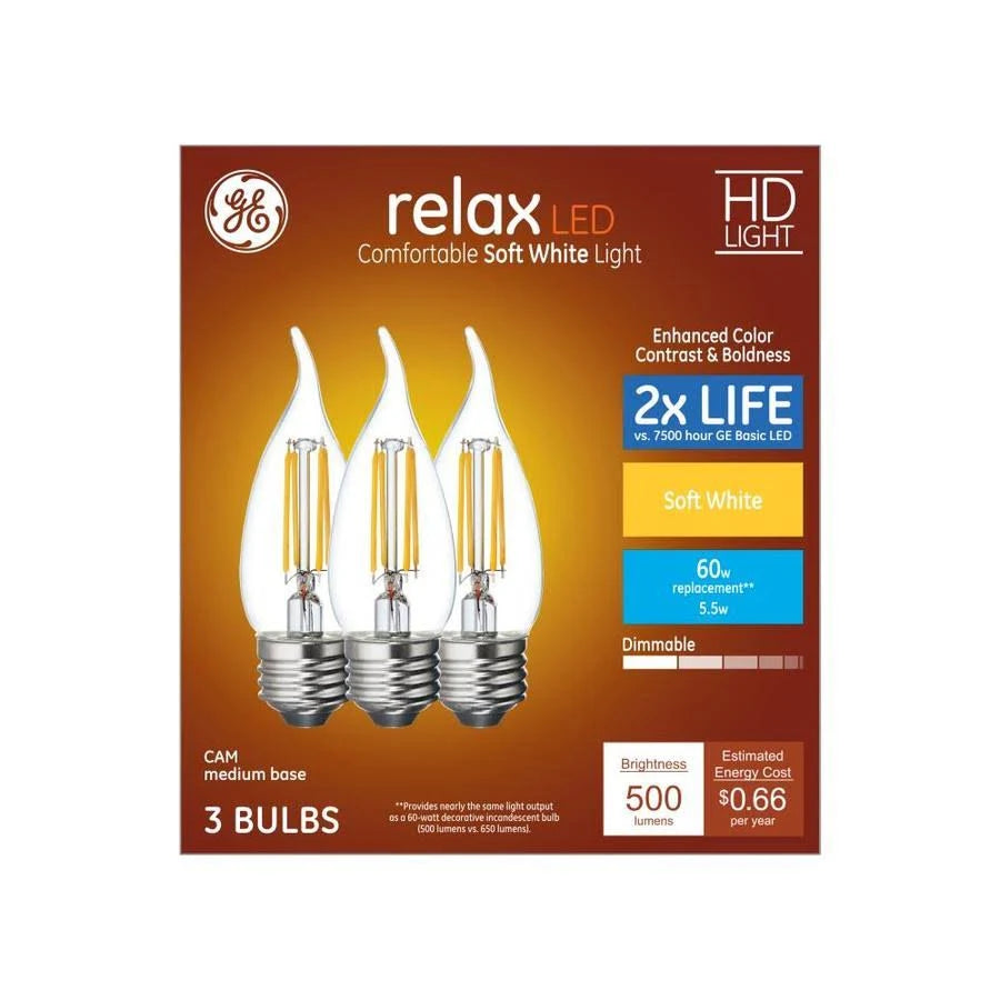 60-Watt Soft White Dimmable Candle Light Bulb (18-Pack) Z85490