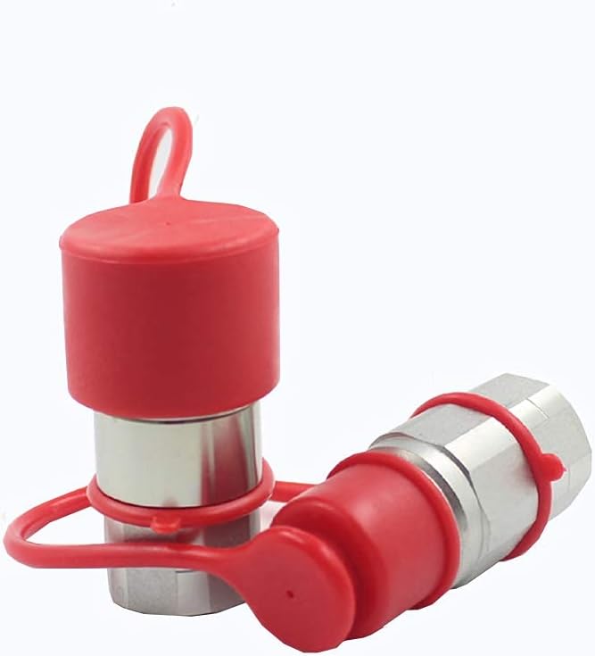 1/4 Flat Face Hydraulic Quick Connect Coupling Set with Black Dust Cap F8057