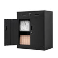 Black Steel Storage Cabinet with 2 Lockable Doors and 2 Adjustable Shelves F46279
