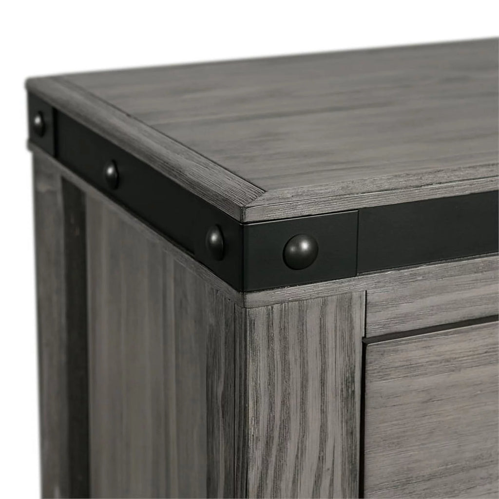 Gray Solid Wood 5-Drawer Chest P30269
