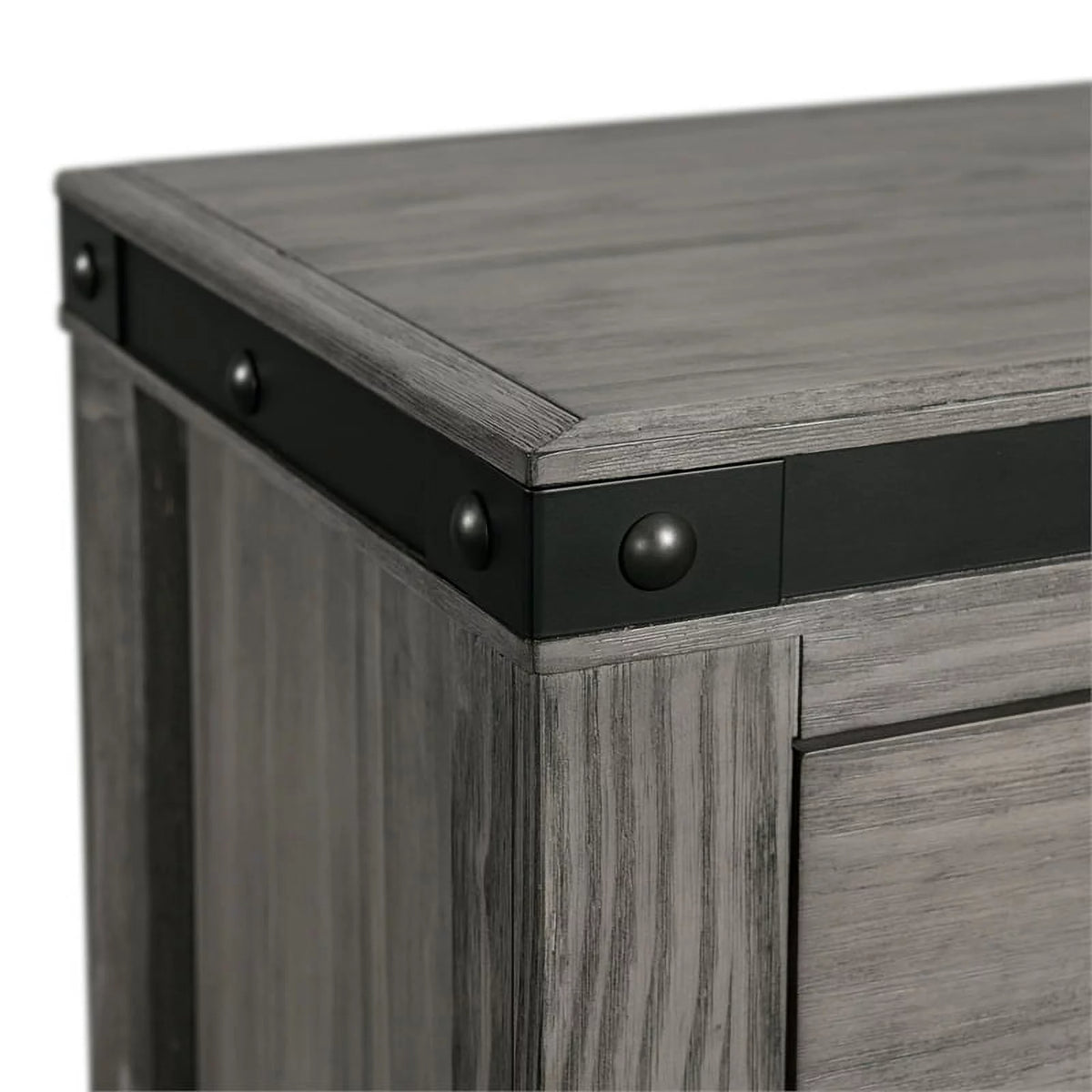 Gray Solid Wood 5-Drawer Chest P30269
