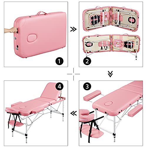 Black 28 Inch Wide Adjustable Folding Massage Table K2234