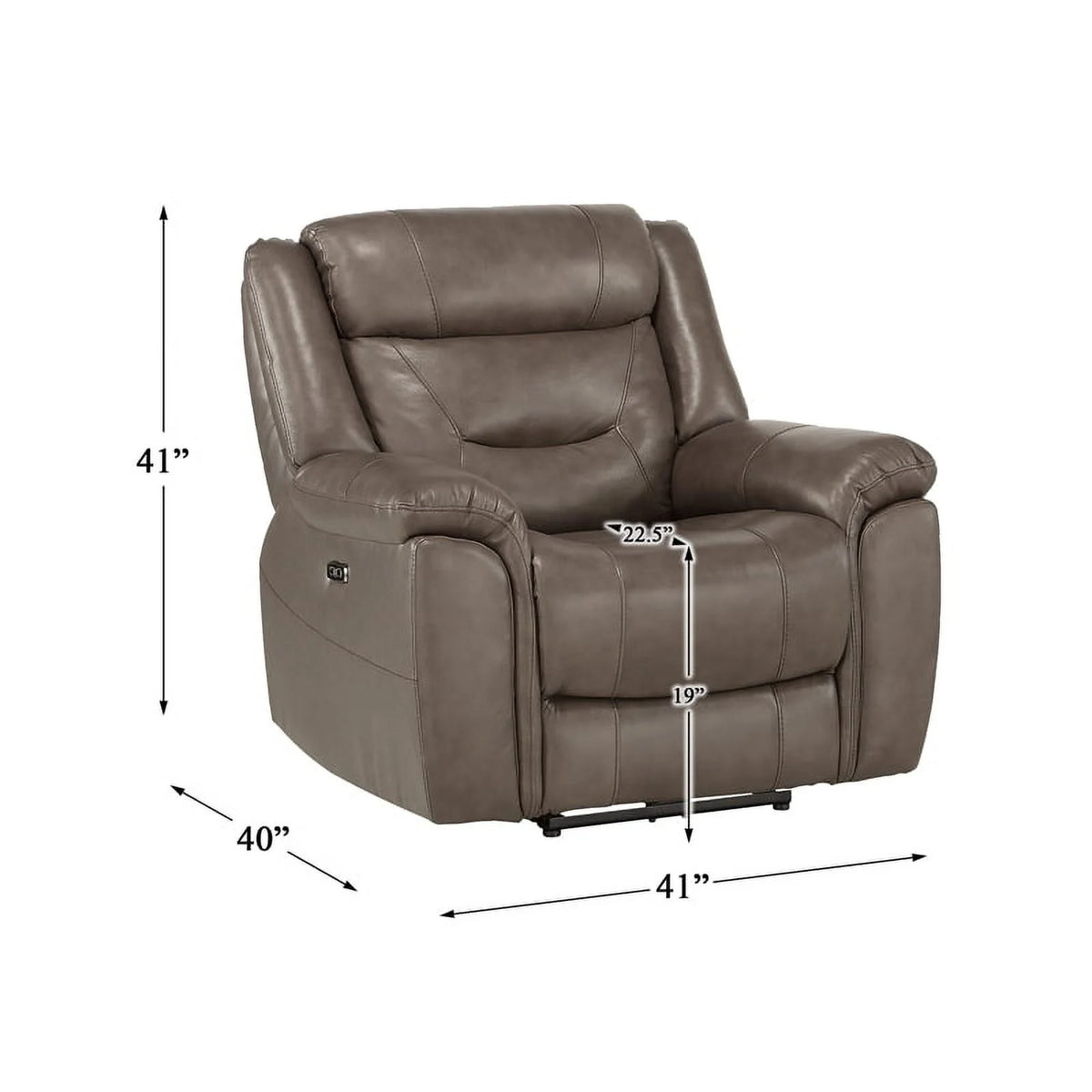 Brown Top Grain Leather Power Reclining Chair E37671