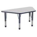 24in x 48in Trapezoid T-Mold Adjustable Activity Table with Chunky Leg - Gray/Navy I12903