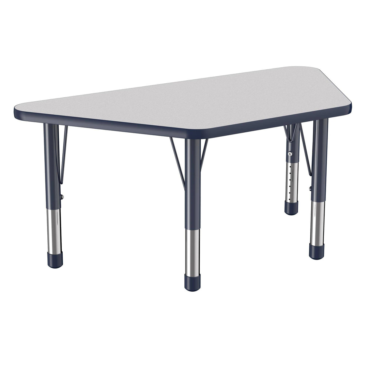 24in x 48in Trapezoid T-Mold Adjustable Activity Table with Chunky Leg - Gray/Navy I12903