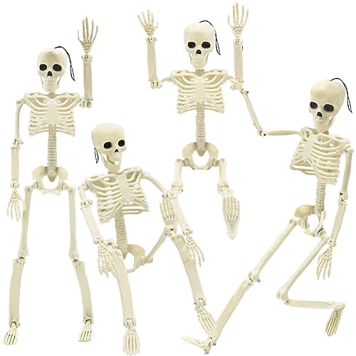 5.4Ft Posable Life Size Skeleton with Glowing Eyes N847