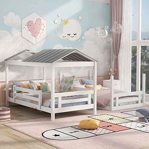 Queen Size Murphy Bed with Desk and 8 Shelves White T95174