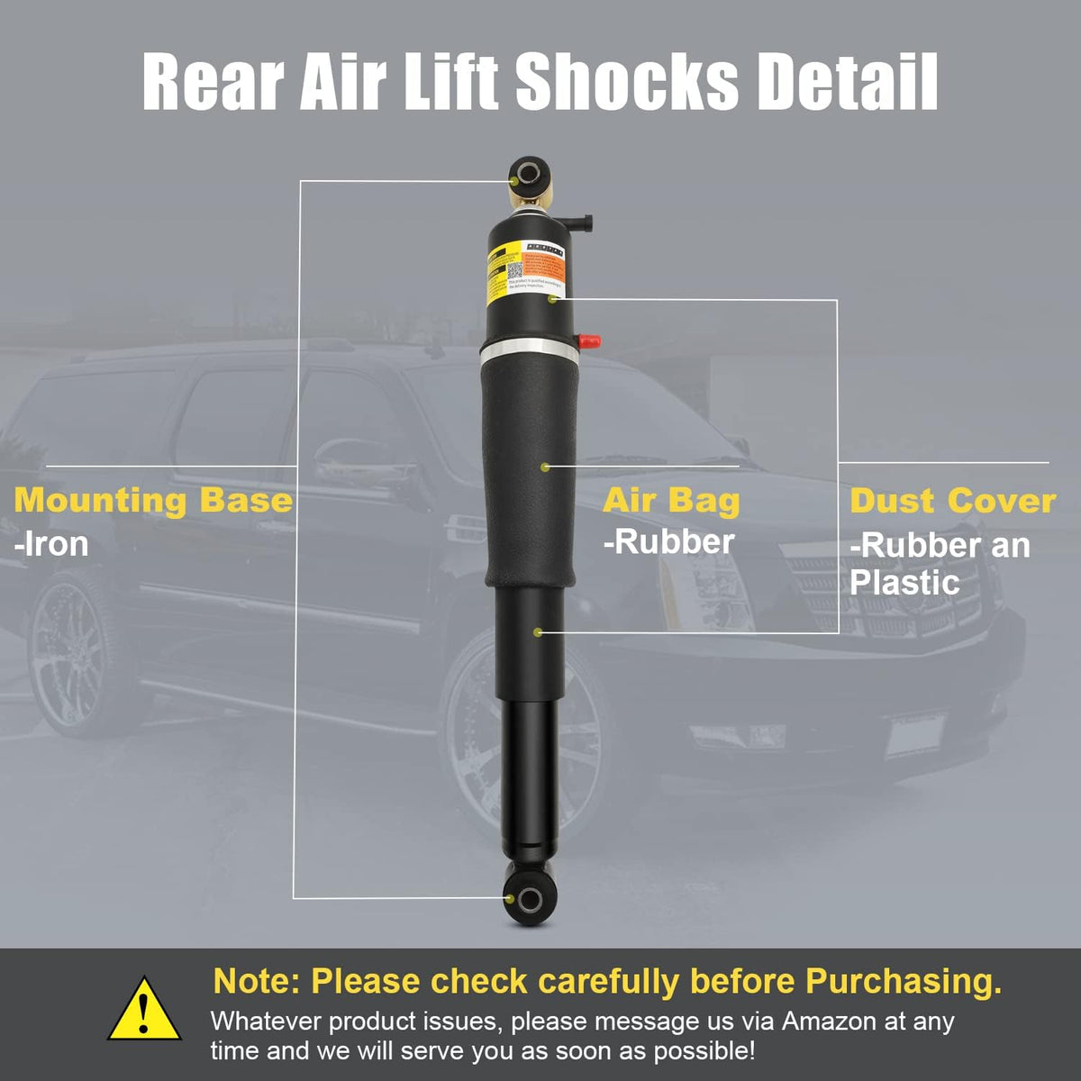 Rear Air Shock Struts Absorber (2 Pack) H8593