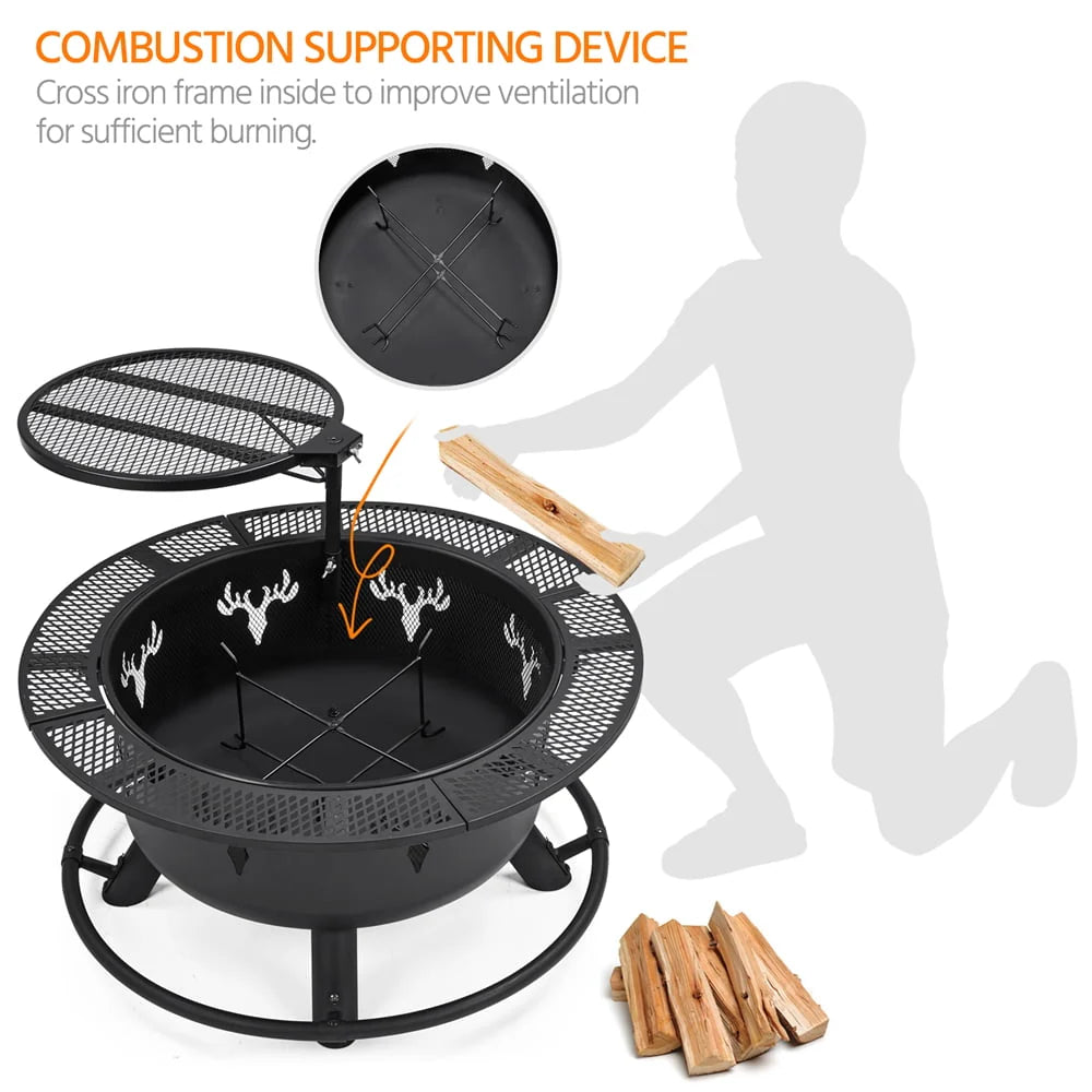 32” Round Wood Burning Fire Pit K359