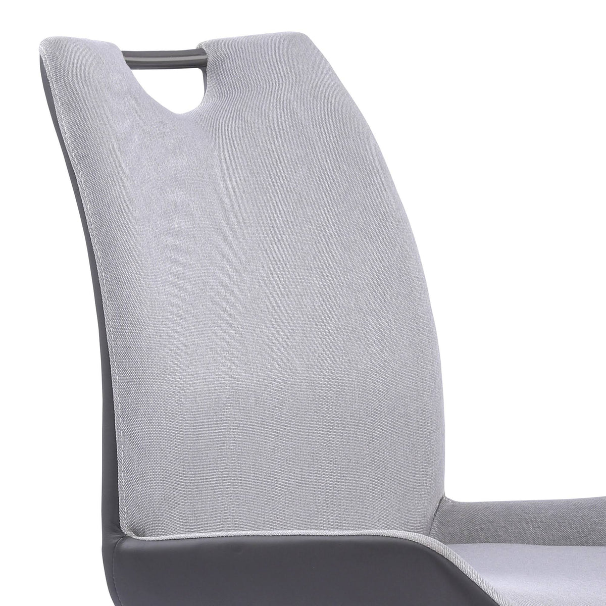 Grey Powder Coated Pewter Fabric Dining Chair Set of 2 T9071